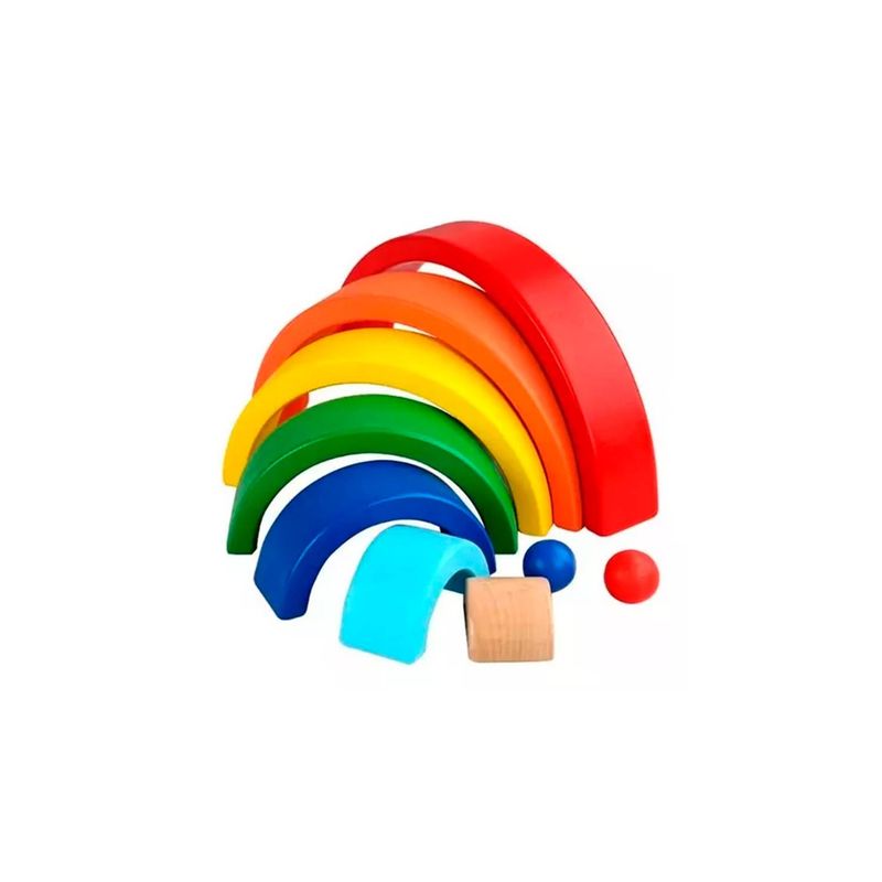 GENERICO - Juguete Didactico Arcoiris De Madera Montessori Para Niños
