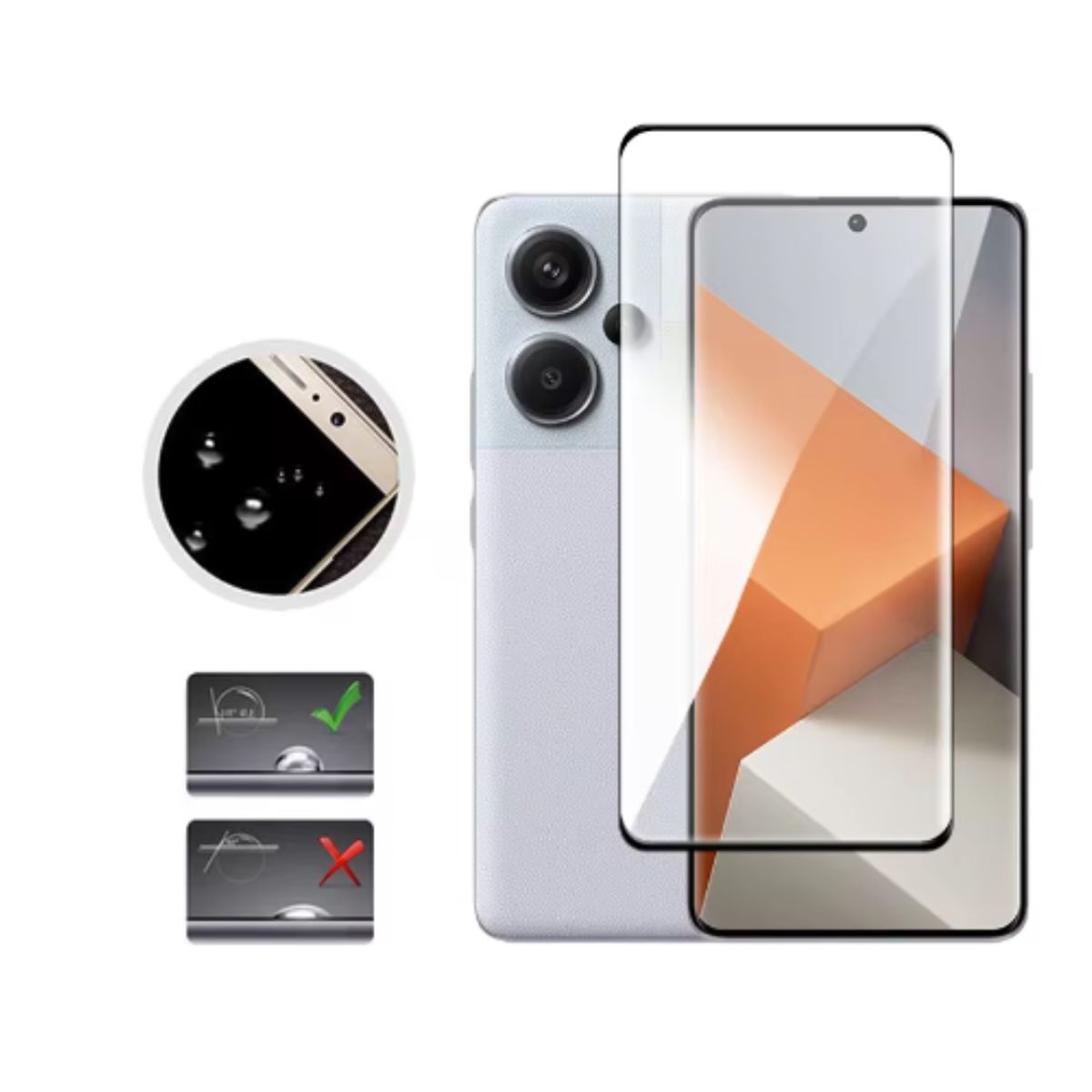 GENERICO - Lámina Completa Vidrio Curvo Para Xiaomi Redmi Note 13 Pro+