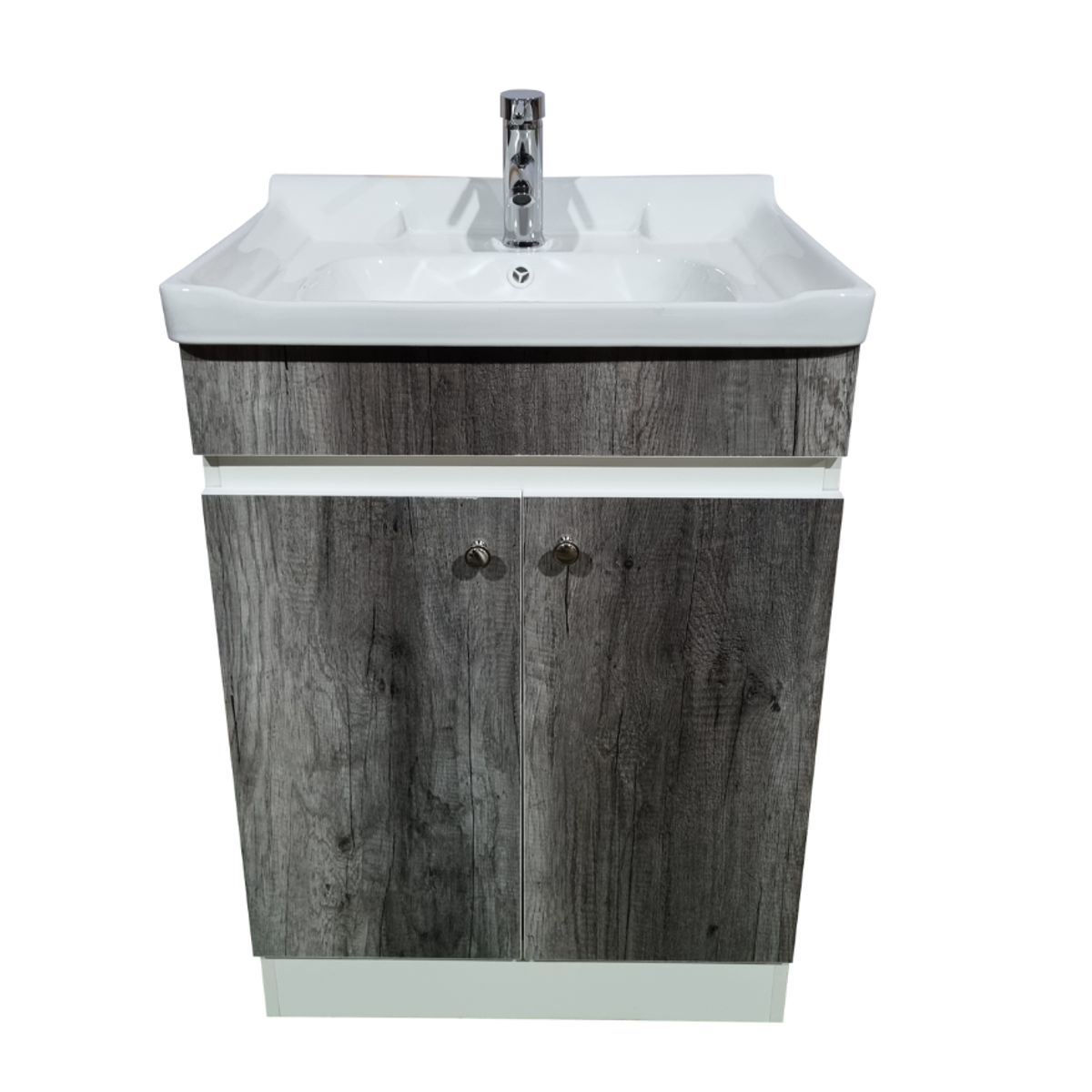 MODERN SPACE - Vanitorio Mdf 60x47cm Gris Con Loza N + Grifería