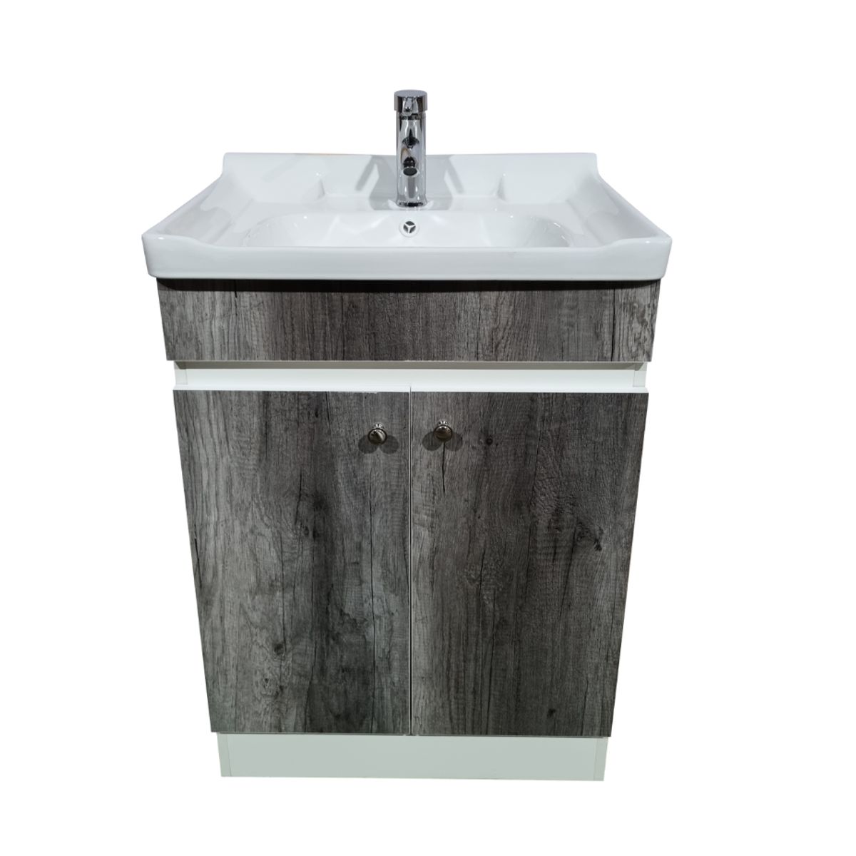 MODERN SPACE - Vanitorio Mdf 60x47cm Gris Con Loza N + Grifería