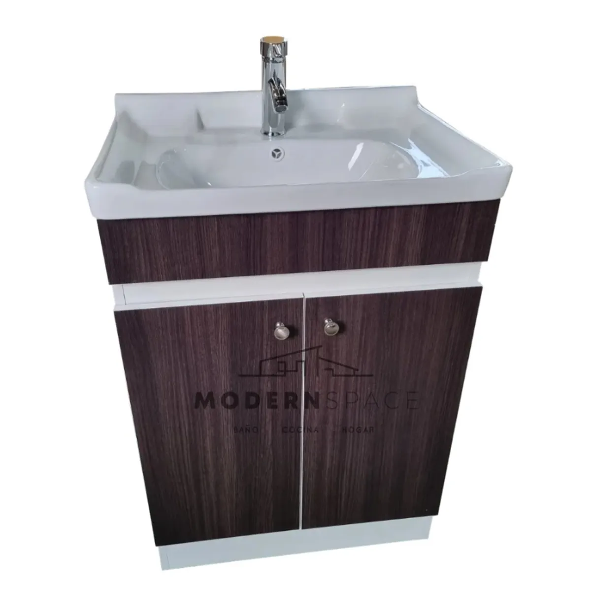 MODERN SPACE - Vanitorio Mdf 60x47cm Con Loza N + Grifería