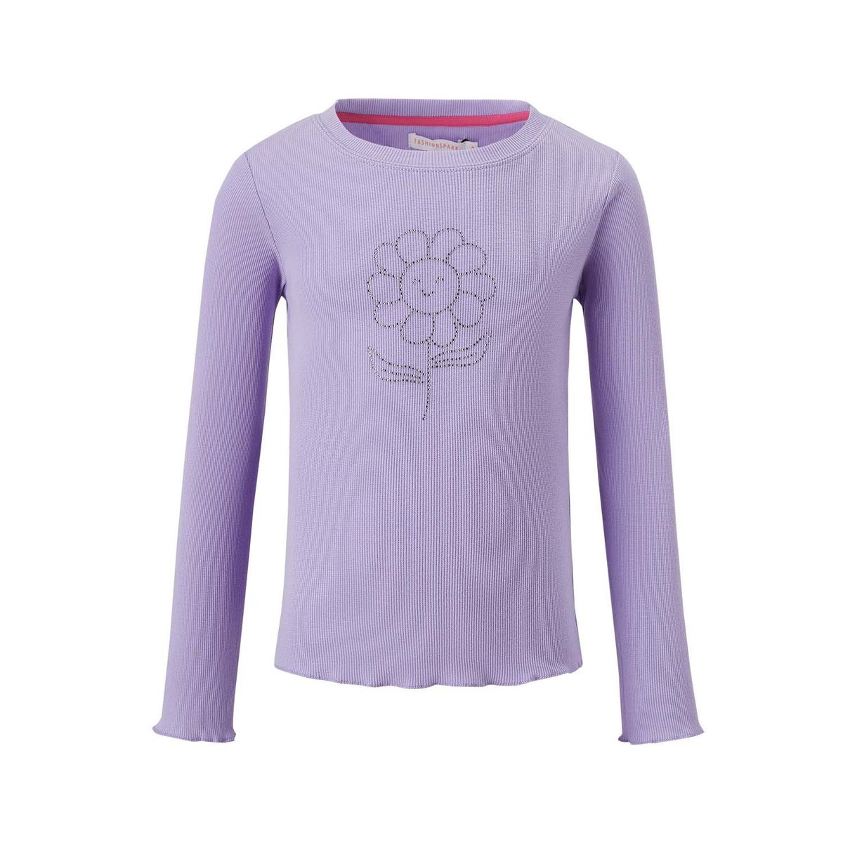 FASHION'S PARK - Polera Niña Strass Rib Lila Fashion's Park