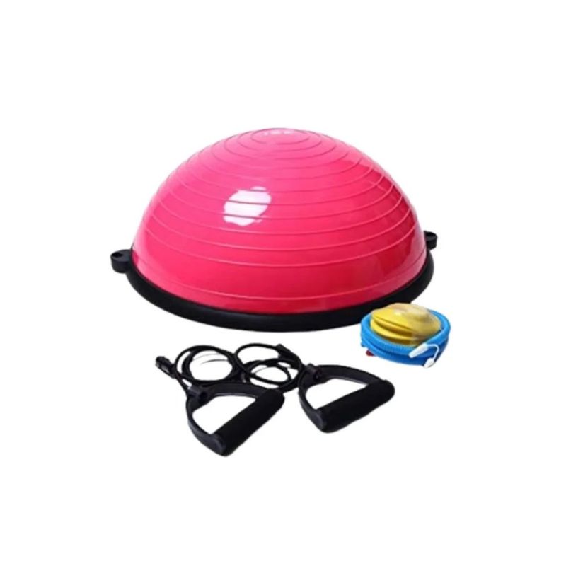 GENERICO - BALON BOSU GYM PELOTA YOGA PARA RESISTENCIA 60 CM ROSADO