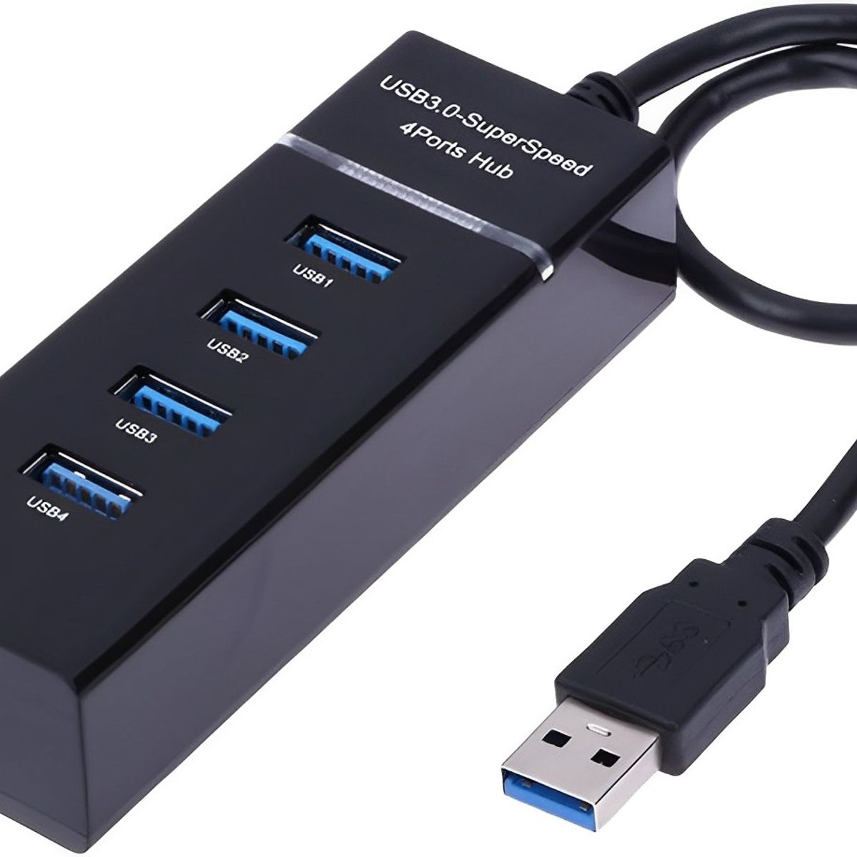 GENERICO - Hub 4 Puertos Multi Usb 3.0 Indicador Luz Led Adaptador