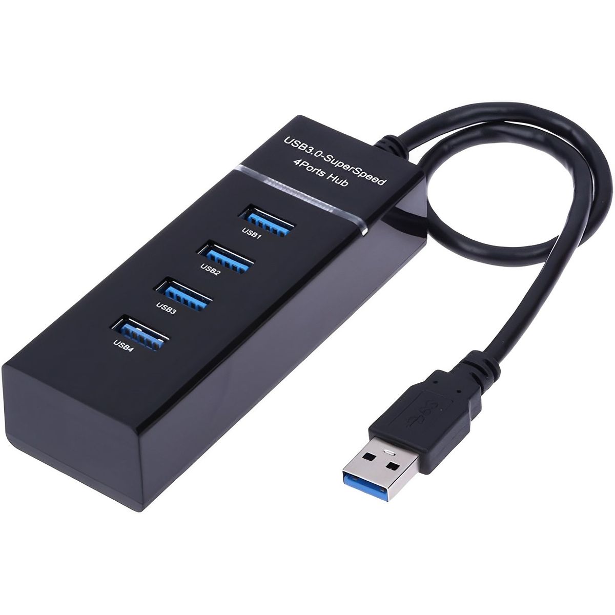 GENERICO - Hub 4 Puertos Multi Usb 3.0 Indicador Luz Led Adaptador