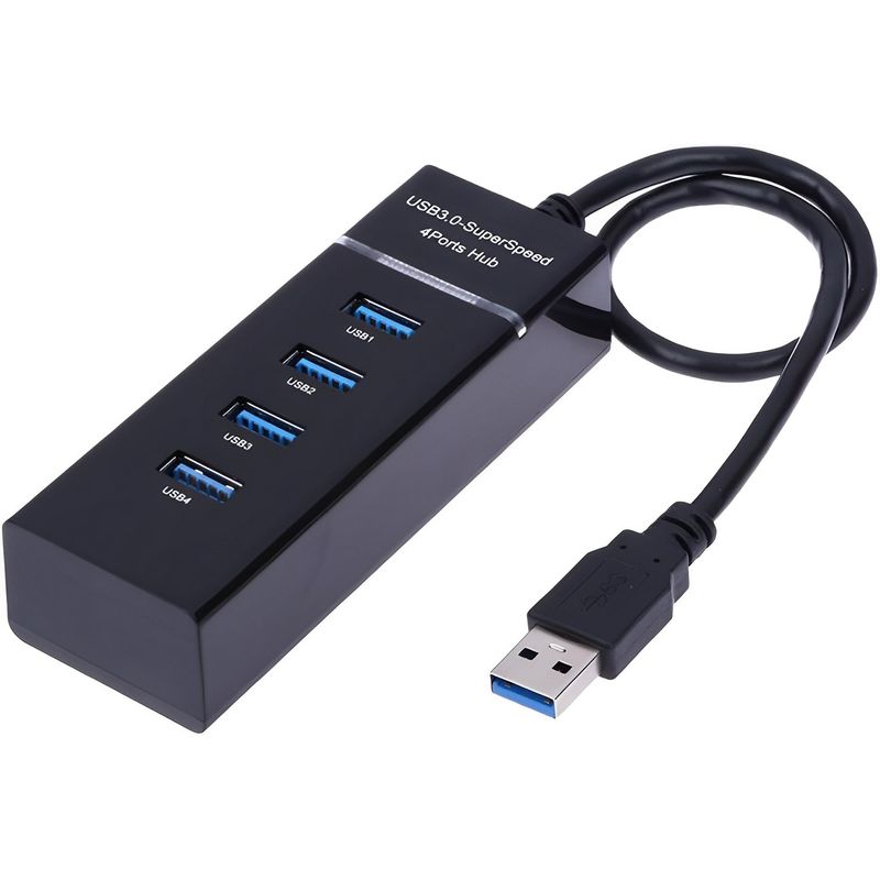 GENERICO - Hub 4 Puertos Multi Usb 3.0 Indicador Luz Led Adaptador