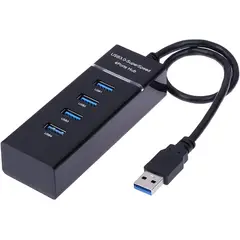 GENERICO - Hub 4 Puertos Multi Usb 3.0 Indicador Luz Led Adaptador