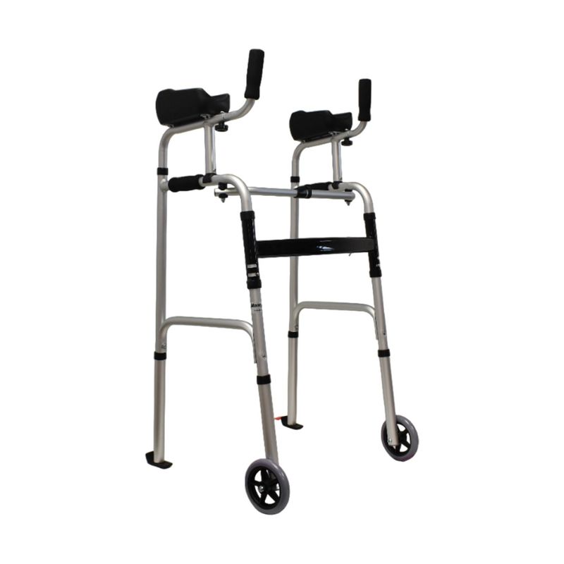 MAXCARE - Andador Burrito Plegable Con Ruedas y Apoyabrazos MAXCARE