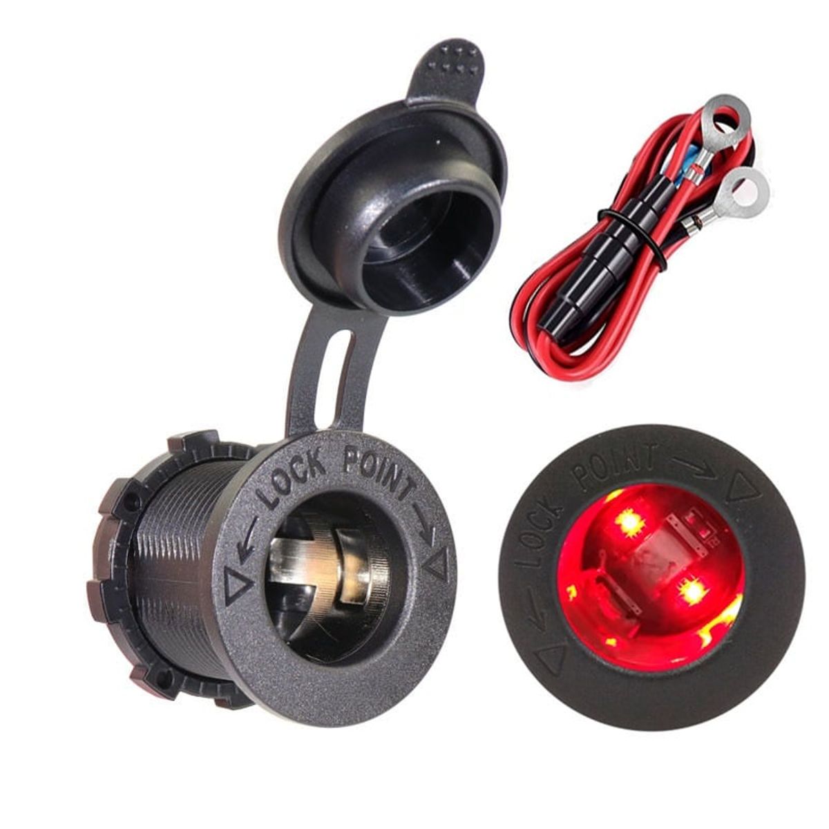GENERICO - Enchufe Encendedor Toma Corriente 12v 24v Luz Led Auto Moto