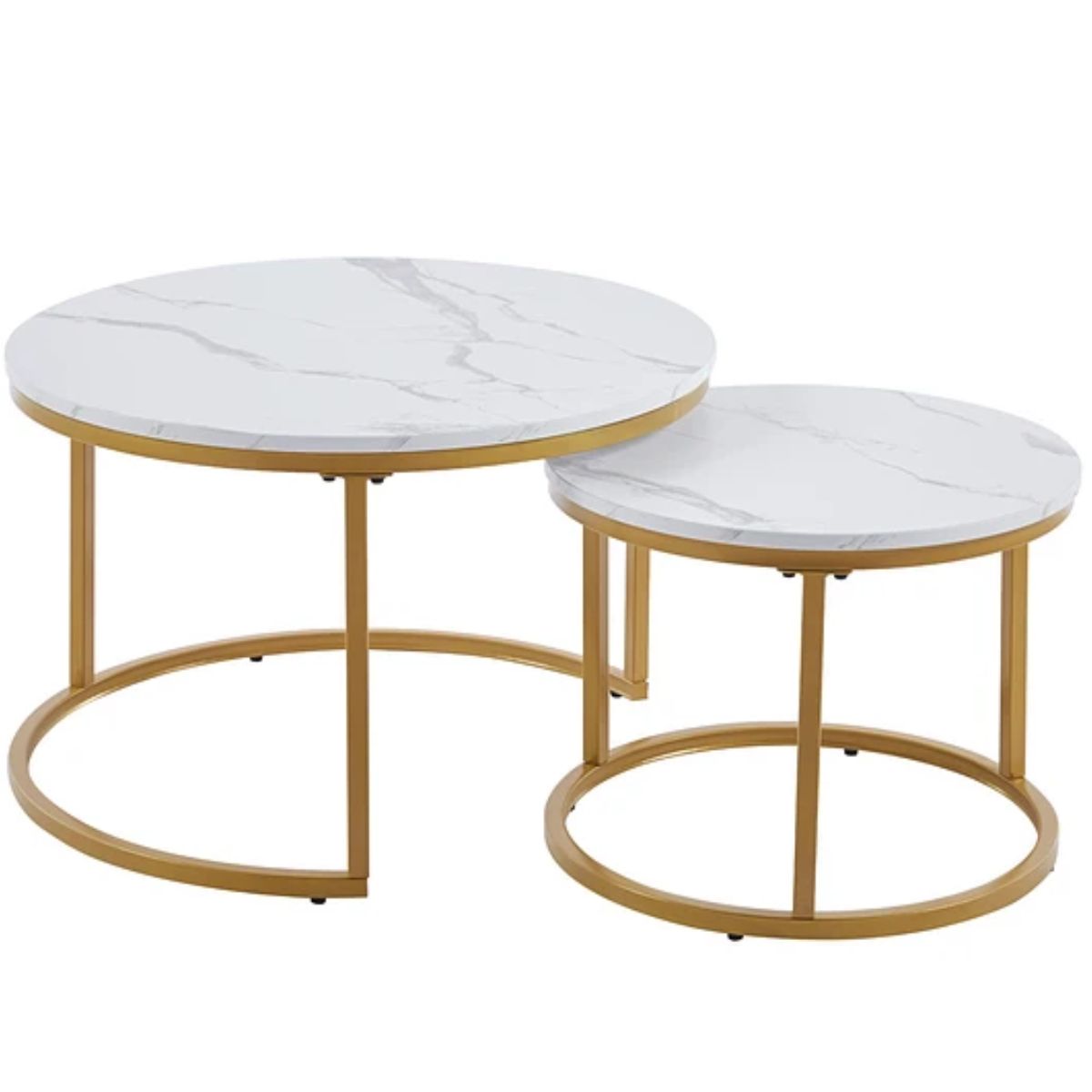 GENERICO - Mesa De Centro Cuarzo Redonda Anidadas