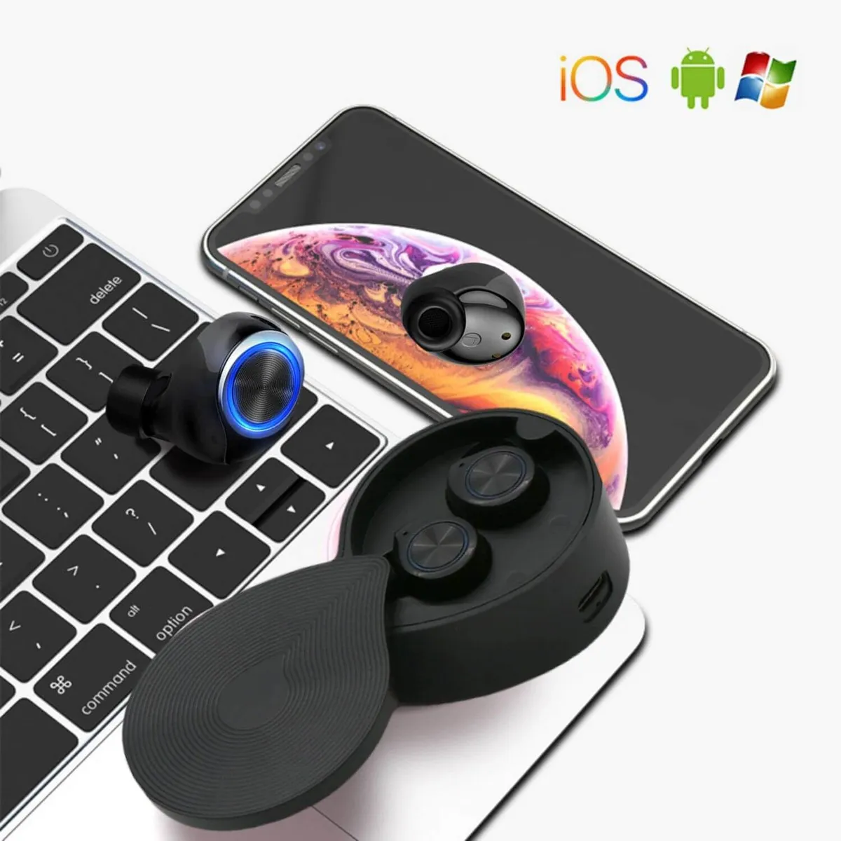 GENERICO - Audífonos Inalámbrico Hifi Android iPhone y 1 Reloj digital de regalo