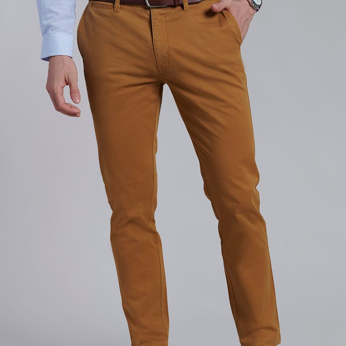 FEROUCH - Pantalon Twill Slim /31 Café Ferouch