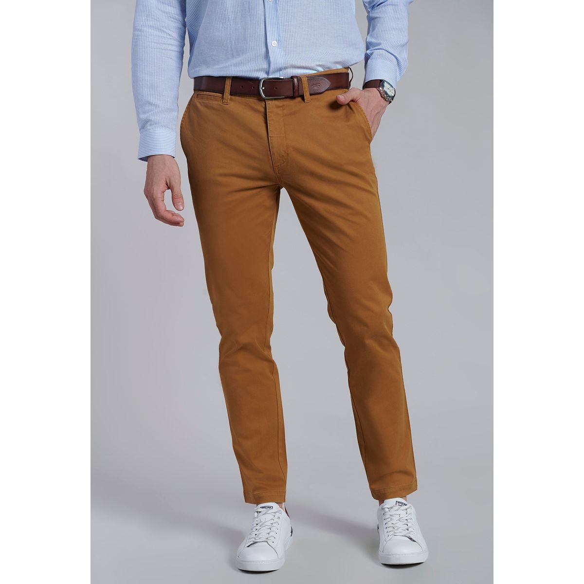 FEROUCH - Pantalon Twill Slim /31 Café Ferouch