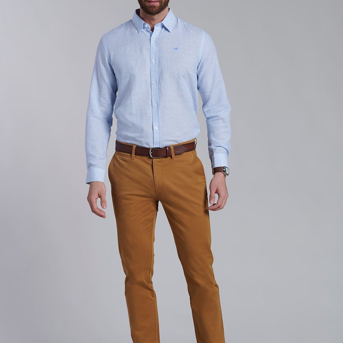 FEROUCH - Pantalon Twill Slim /31 Café Ferouch