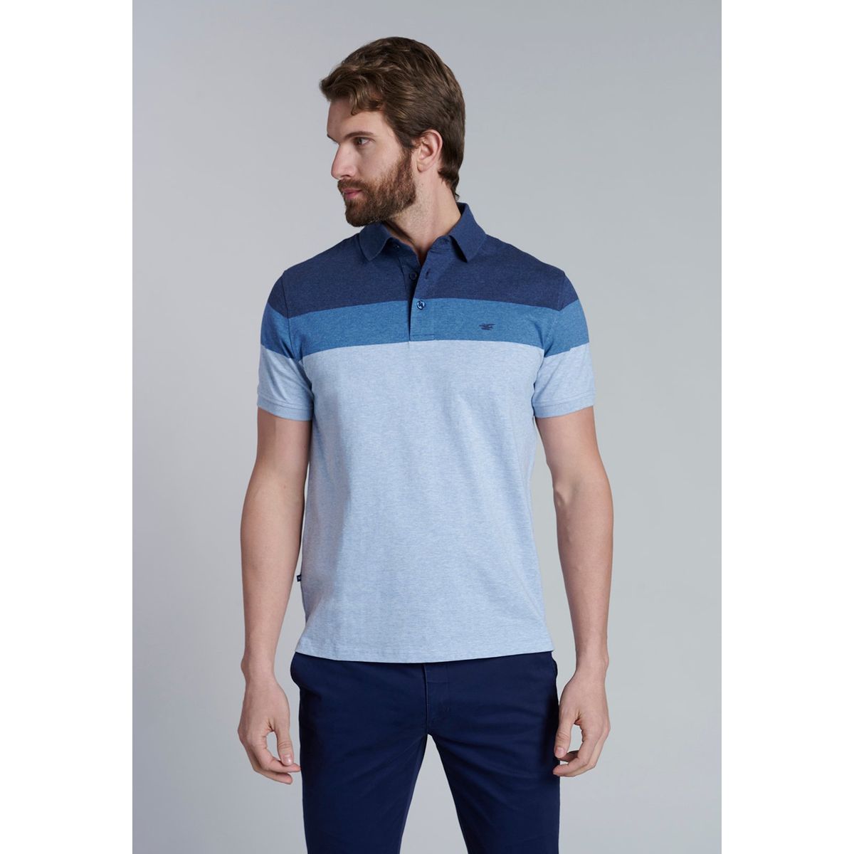 FEROUCH - Polera Polo Rayas Baltimore Azul Ferouch