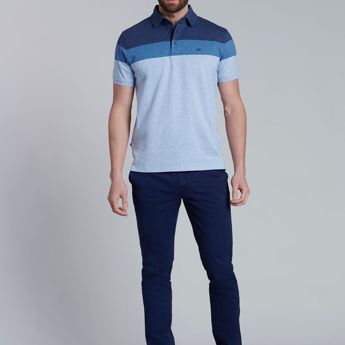 FEROUCH - Polera Polo Rayas Baltimore Azul Ferouch