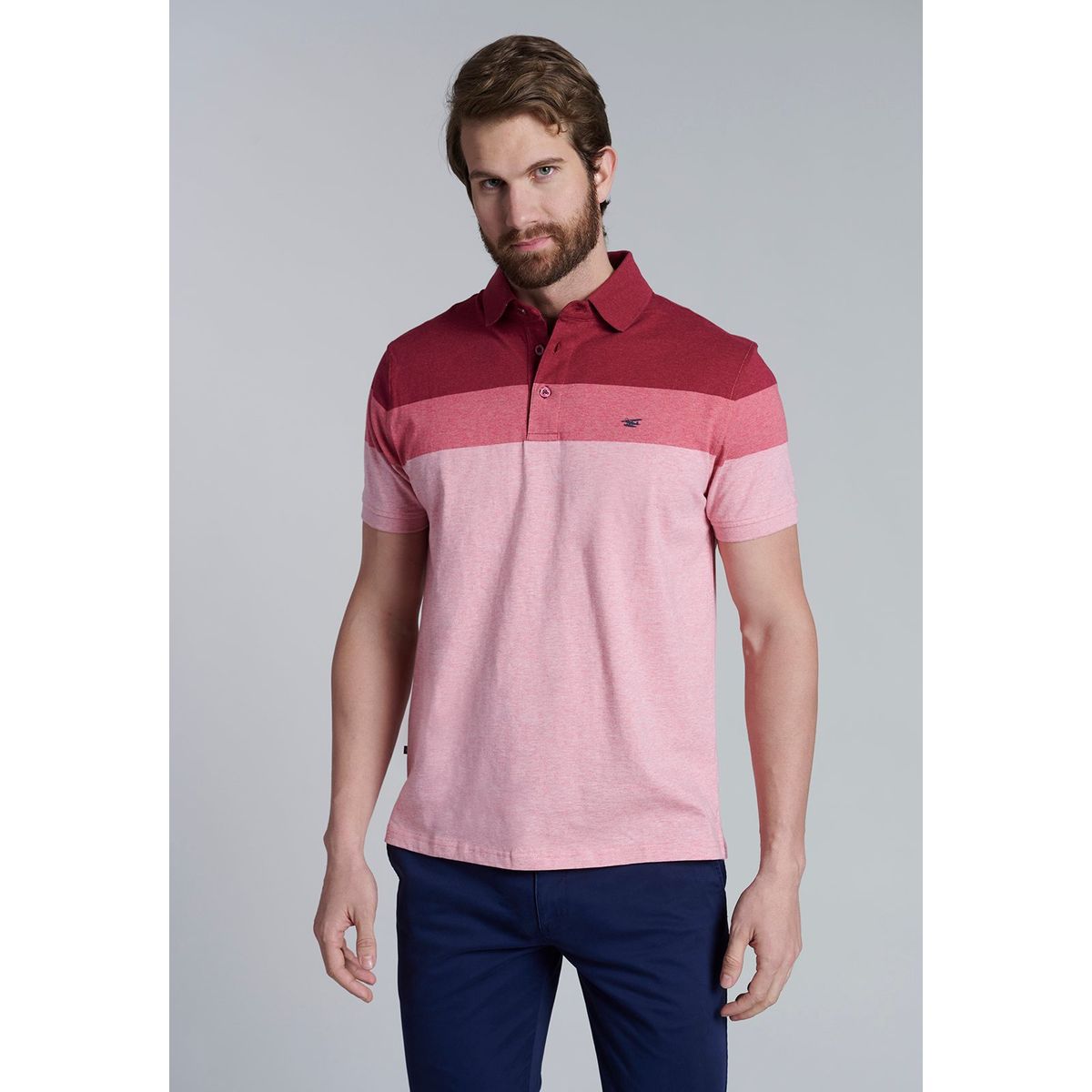 FEROUCH - Polera Polo Rayas Baltimore Rojo Ferouch