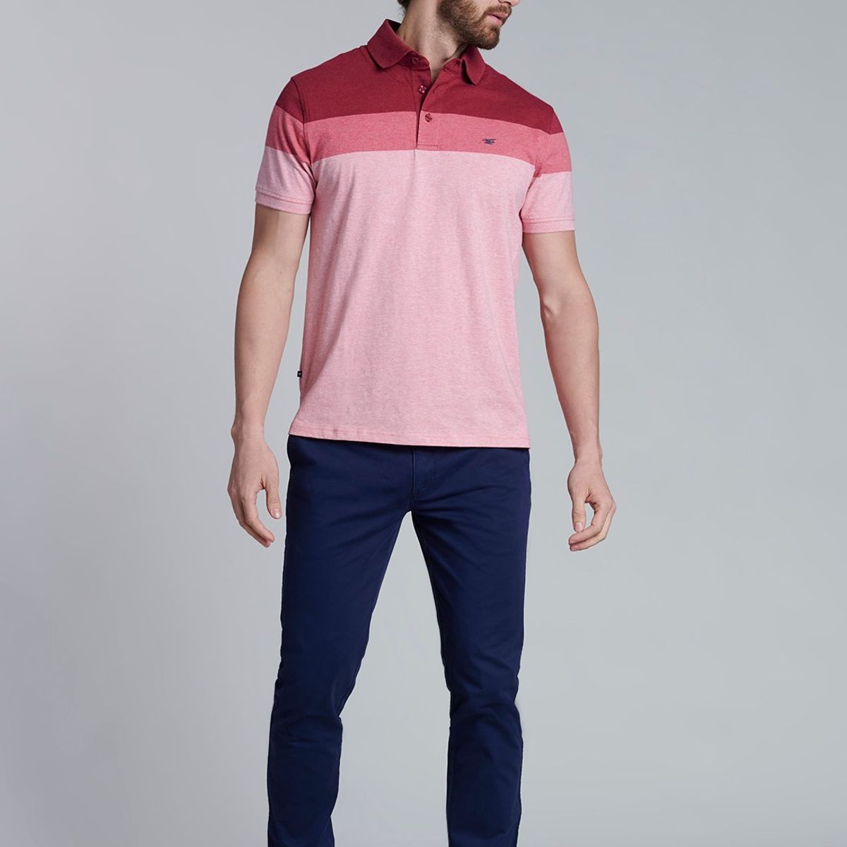FEROUCH - Polera Polo Rayas Baltimore Rojo Ferouch