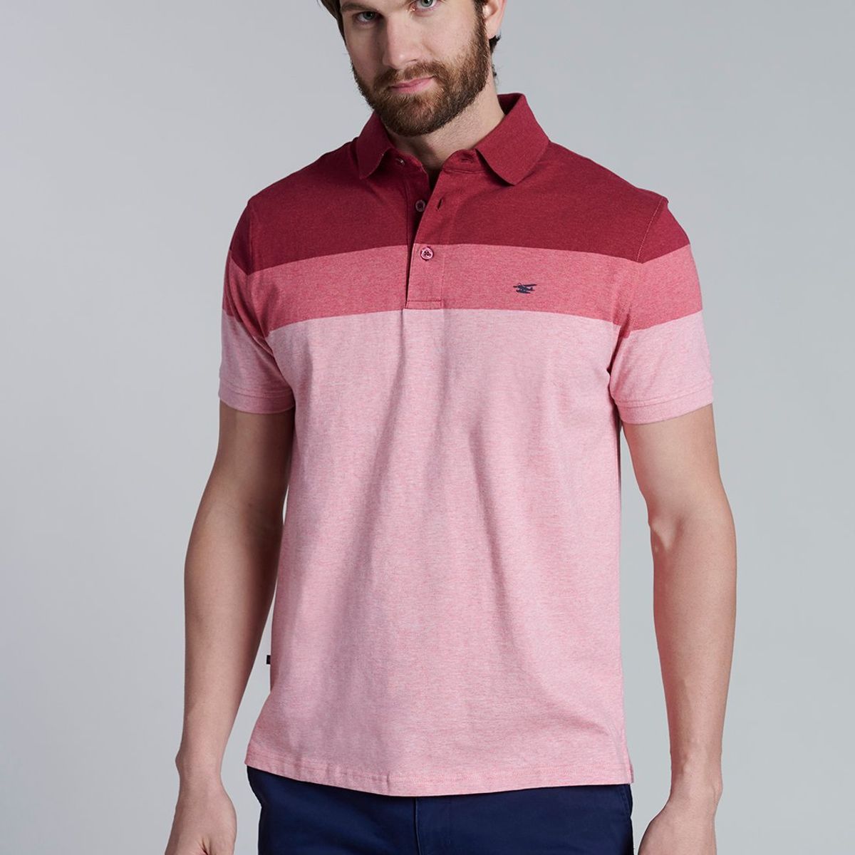FEROUCH - Polera Polo Rayas Baltimore Rojo Ferouch