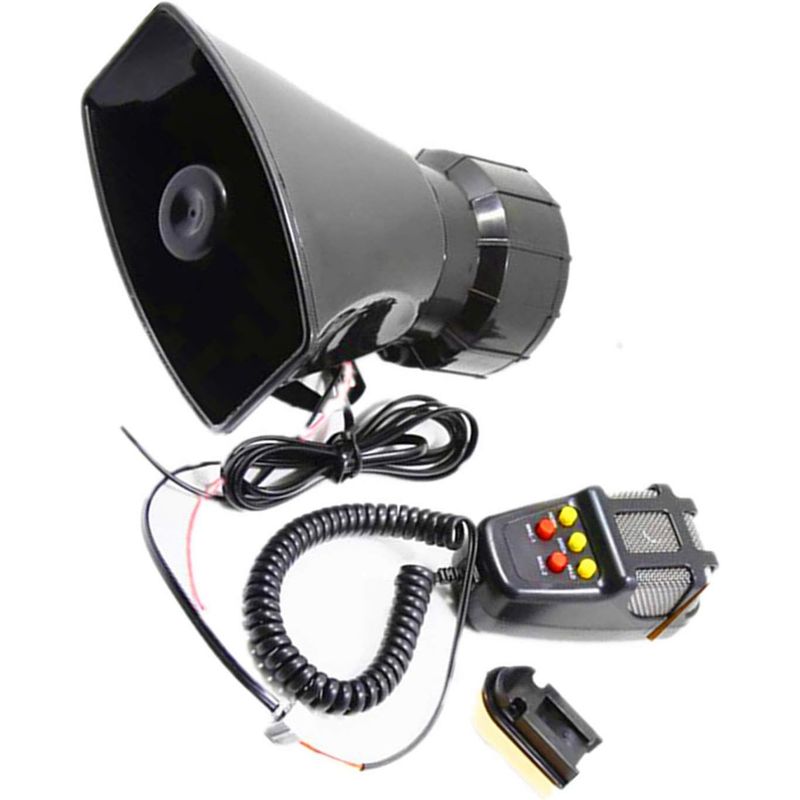 GENERICO - Megáfono Bocina Policial Sirena Carabinero 100w 12v