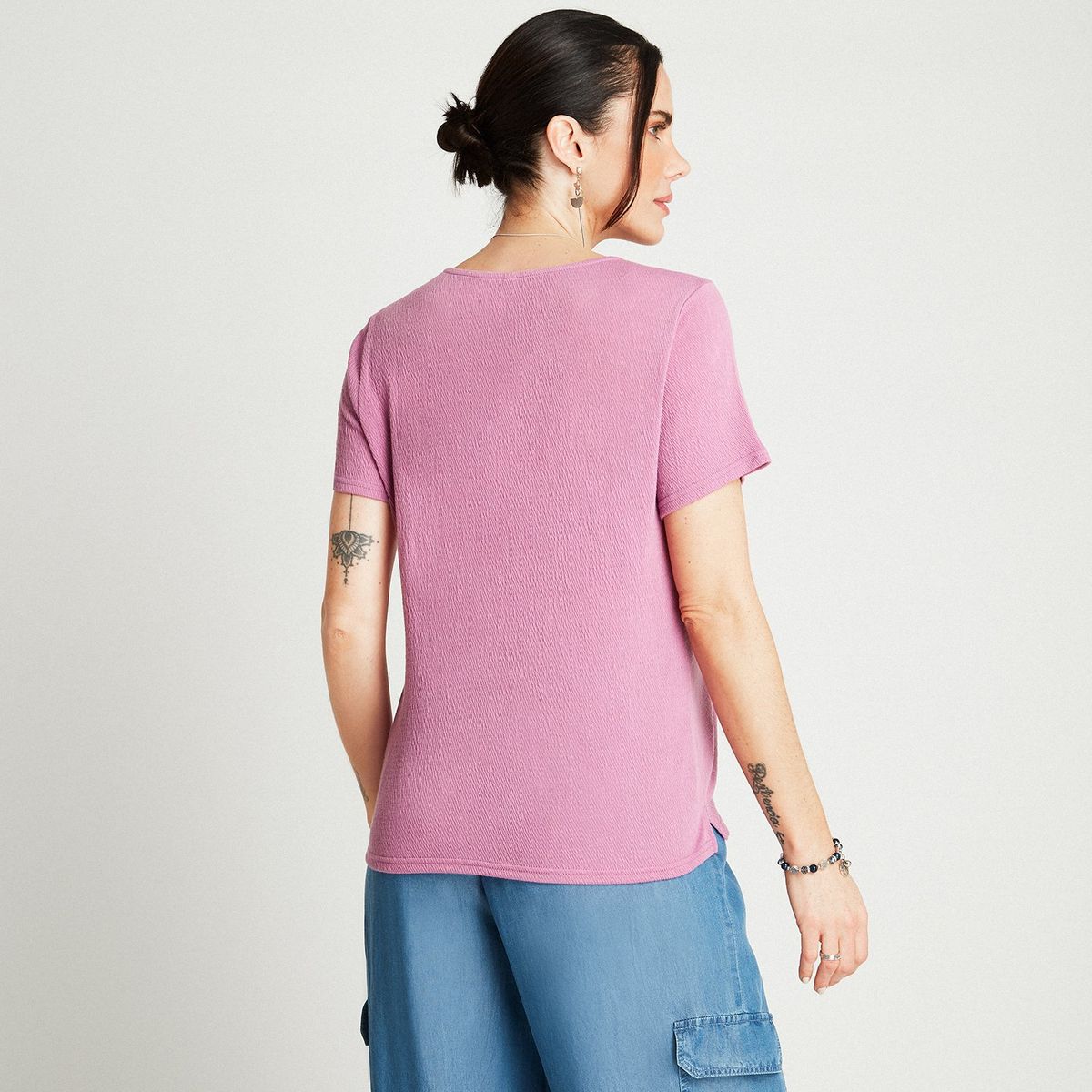 CURVI - Polera Lila Manga Larga Cuello Redondo CURVI_.