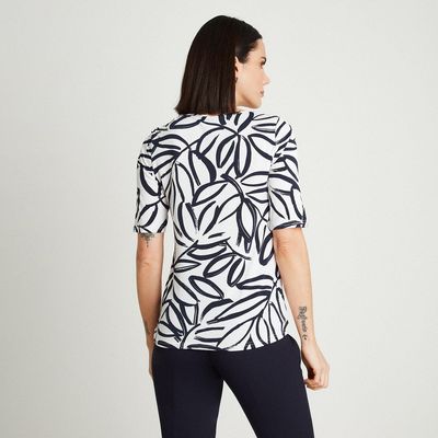 Imagen 2 del producto Polera Azul Manga Codo Cuello Redondo