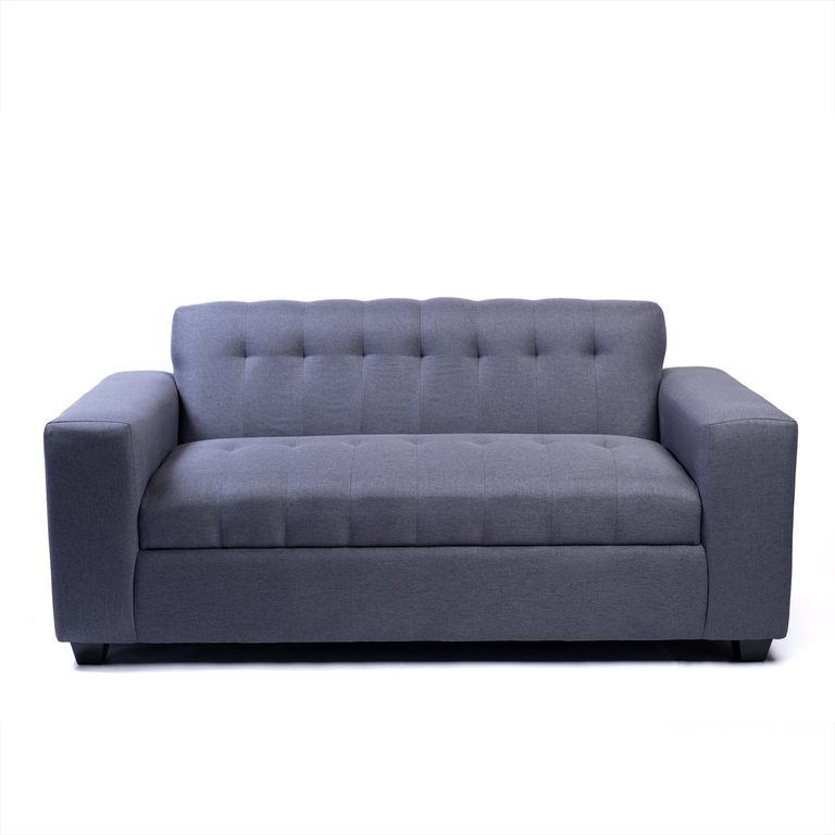 SOFA DOS CUERPOS GRIS OSCURO LINO