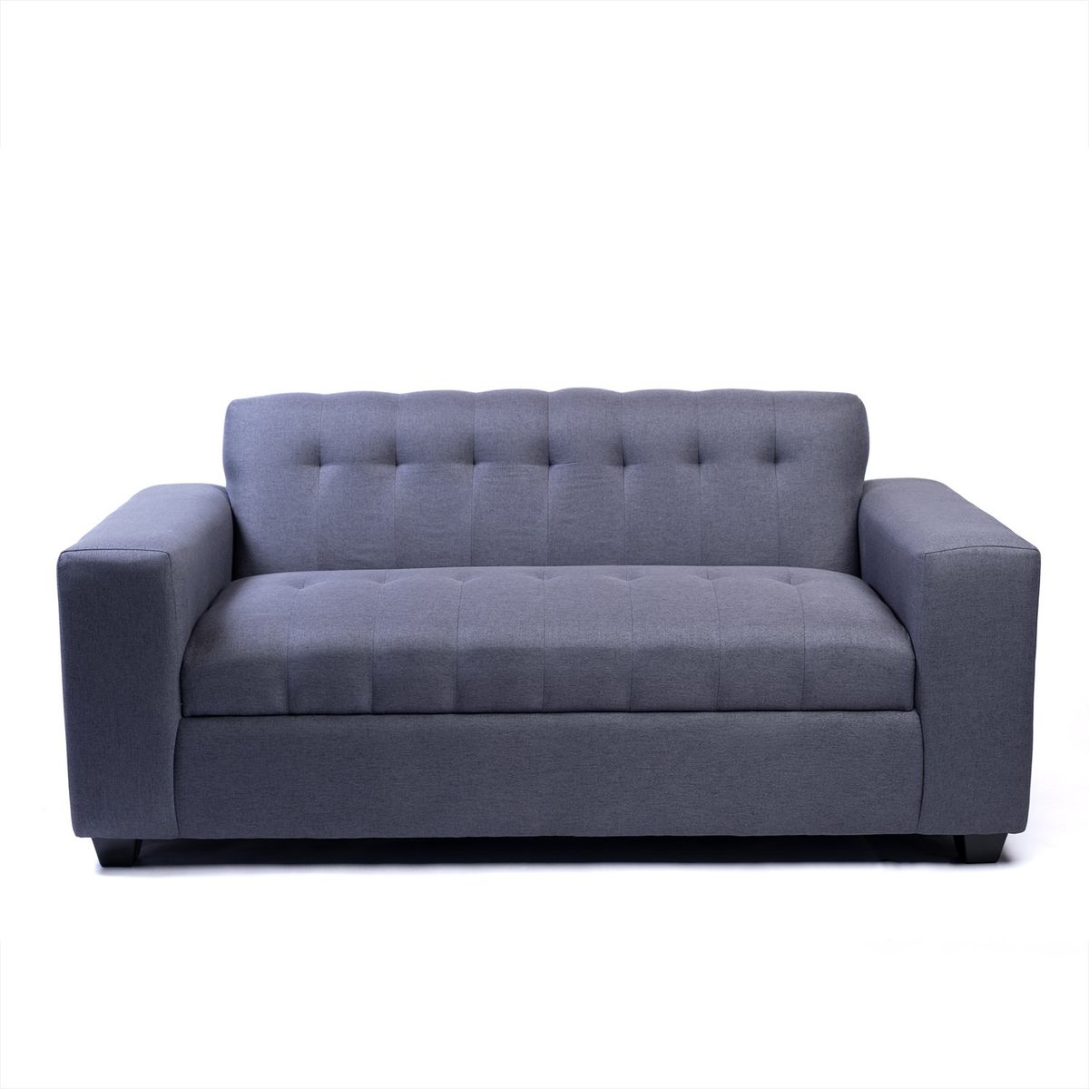 MUEBLES NEW - SOFA DOS CUERPOS GRIS OSCURO LINO.