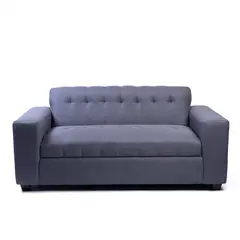 MUEBLES NEW - SOFA DOS CUERPOS GRIS OSCURO LINO