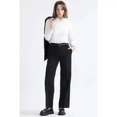 LIOLA - Pantalon Recto, Tiro Alto, Negro