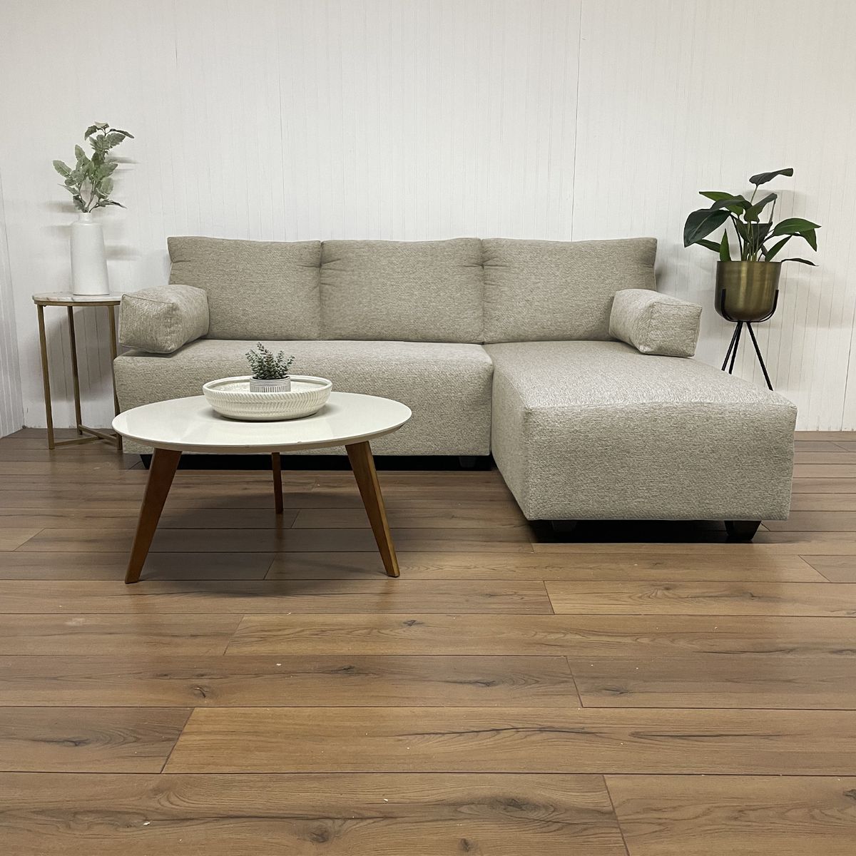 GENERICO - SECCIONAL ELLE CHENILLE BEIGE BIDIRECCIONAL