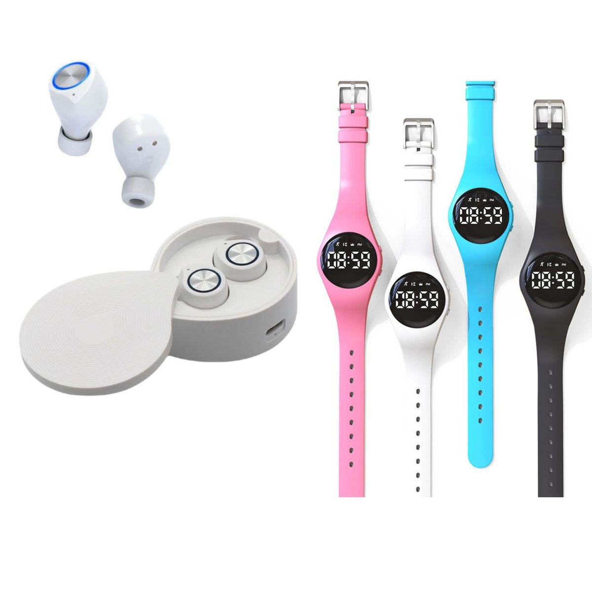 GENERICO - Audífonos Inalámbrico Hifi Android iPhone + 1 Reloj digital de regalo