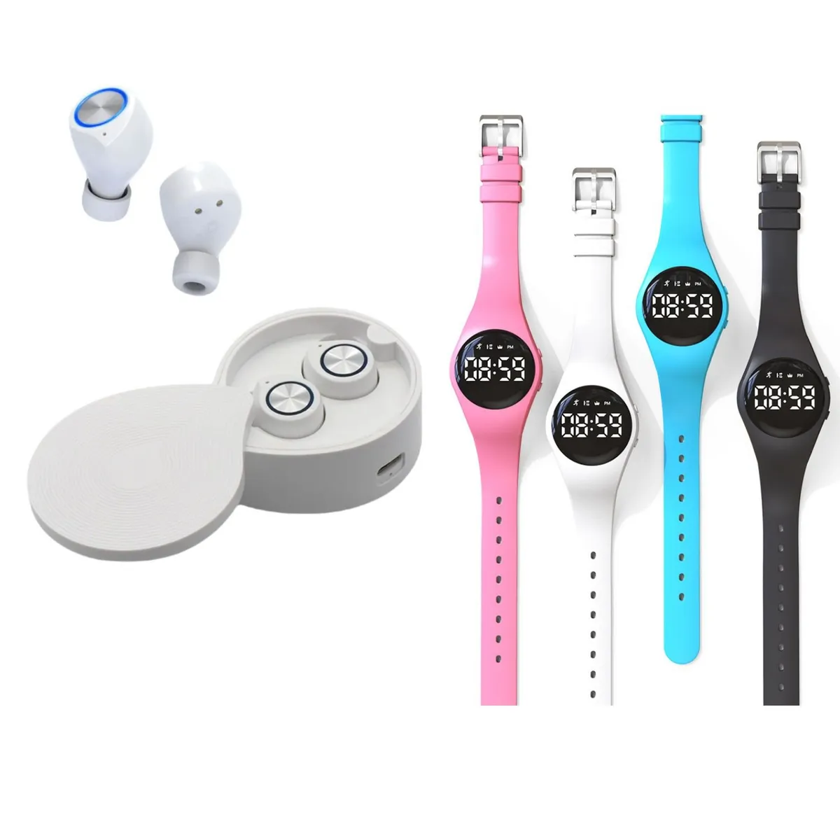 GENERICO - Audífonos Inalámbrico Hifi Android iPhone + 1 Reloj digital de regalo