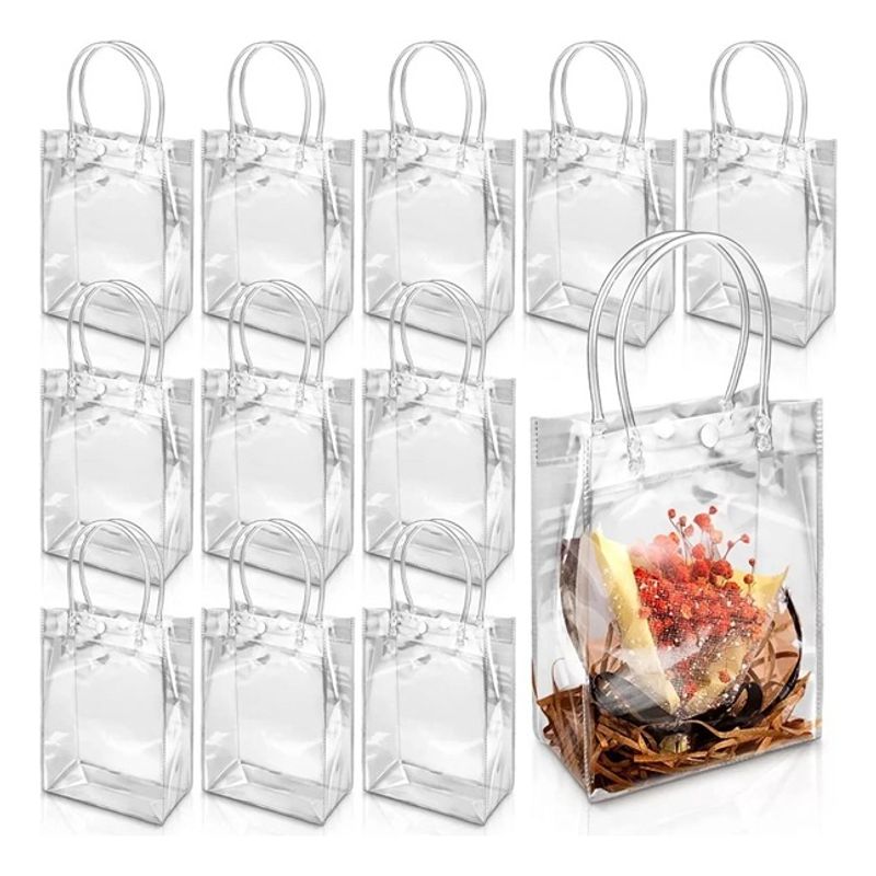 U BUY - 20 Bolsa Regalo Con Asa Transparentes Boda Bautizo Recuerdos