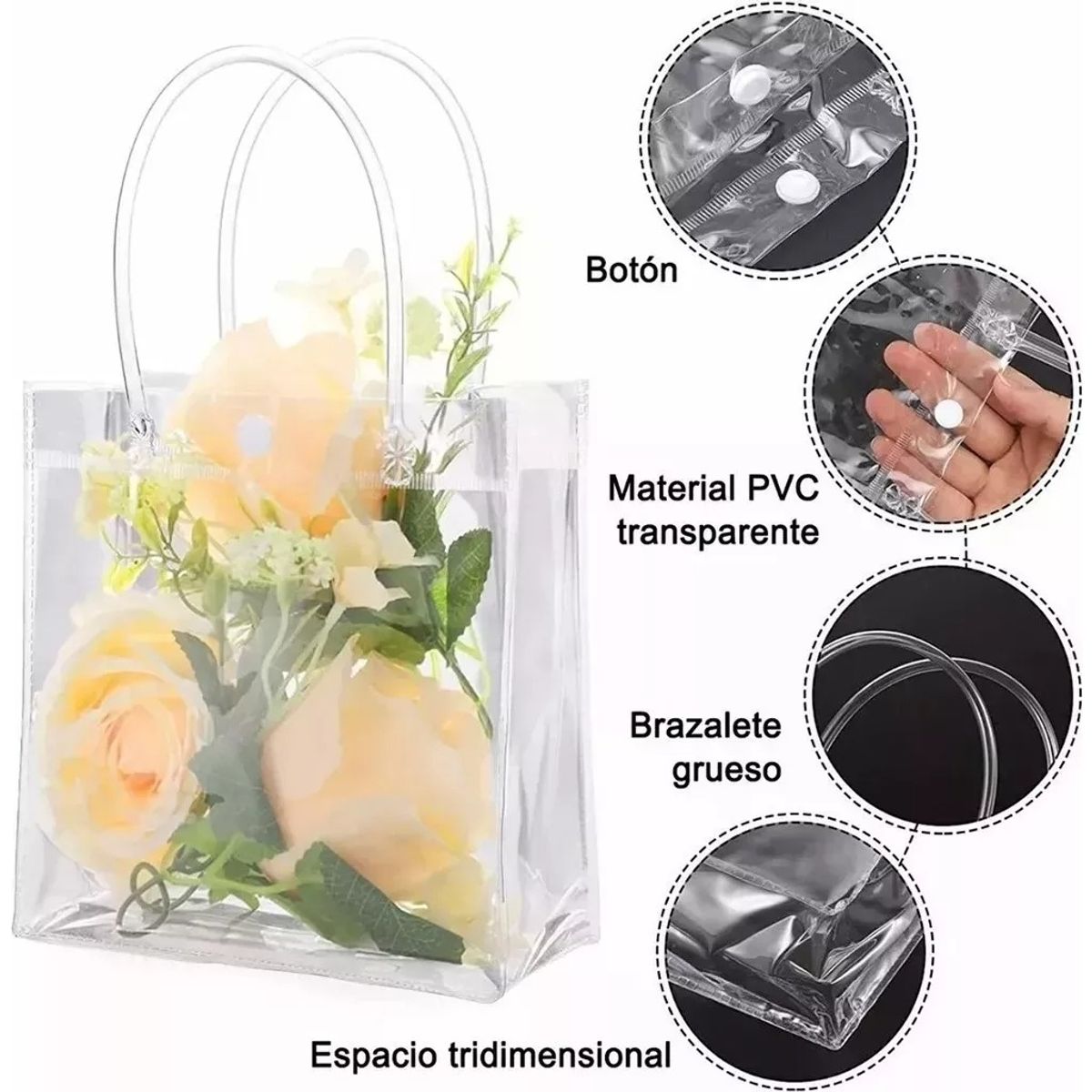 U BUY - 20 Bolsa Regalo Con Asa Transparentes Boda Bautizo Recuerdos