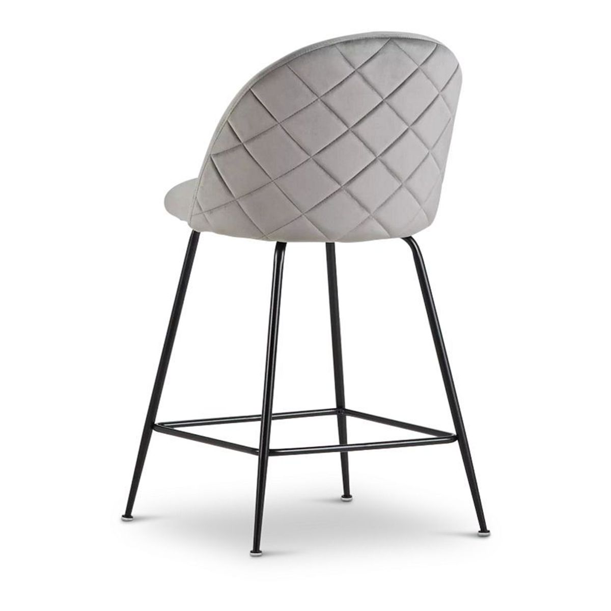 CASA DEL VALLE CHILE IMPORTACION Y DISTRIBUCION SPA - Taburete Alto en Velvet  - Gris con patas negras