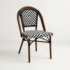 KLIK - Silla Bistro Parisina Rattan - Blanca con negro