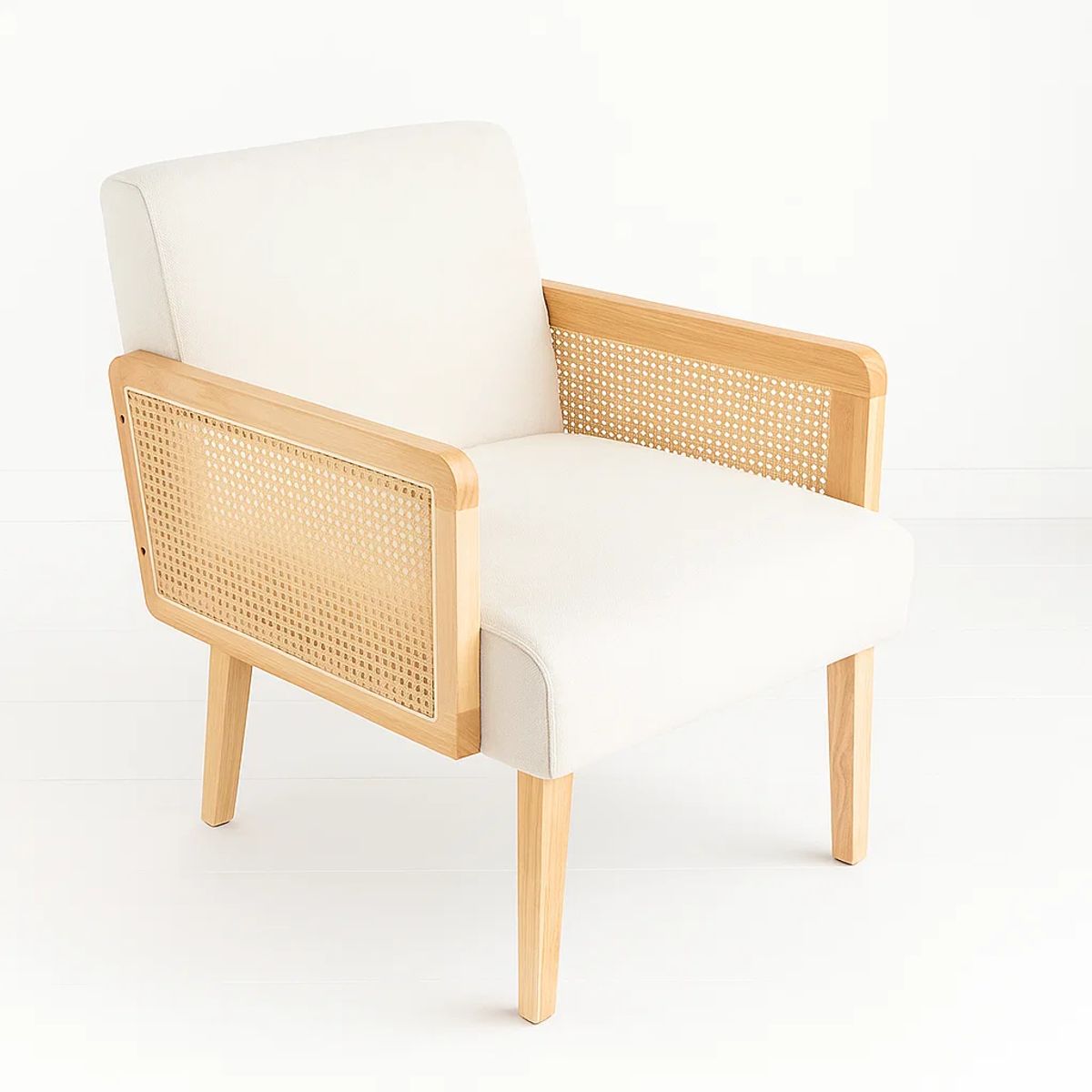 KLIK - Sillon madera rattan relaxia - Blanco KLIK