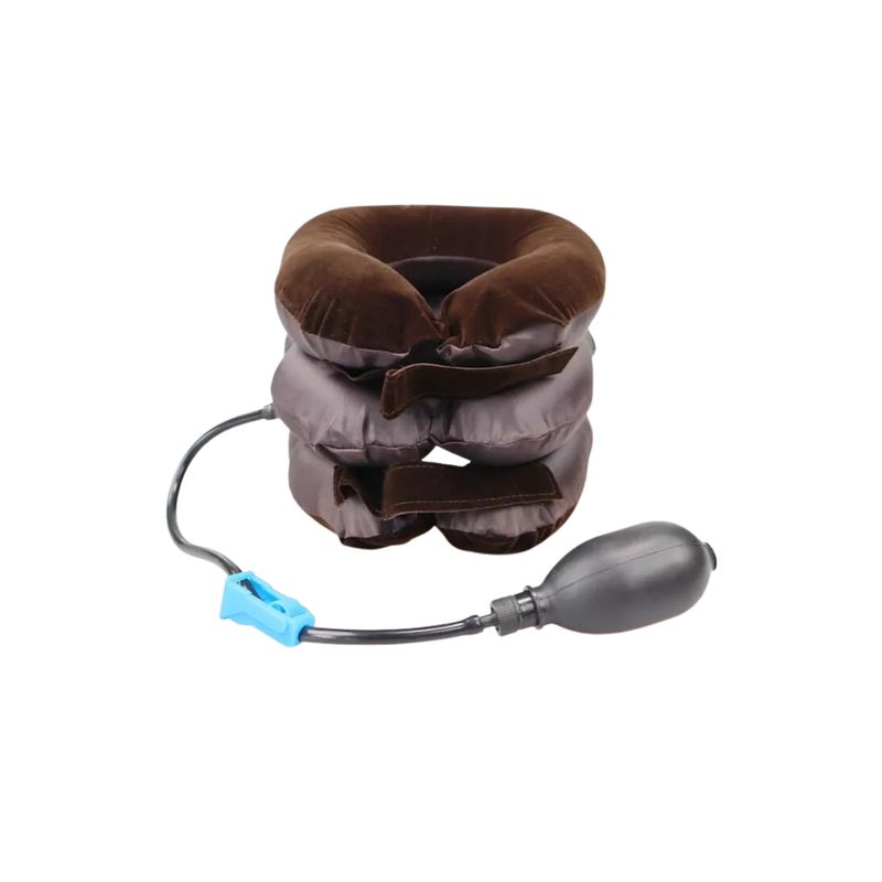 IMPORTCLICK - Cojín Cuello Cervical 3 Nivel Inflable Viaje Café IMPORTCLICK