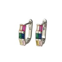 Aro Argolla de plata con circones de colores