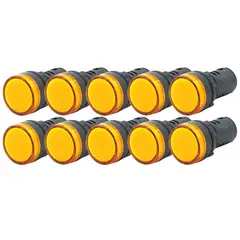 SOLIOT - Luz Piloto Led Amarillo 22mm 220v Pack 10 Unidades