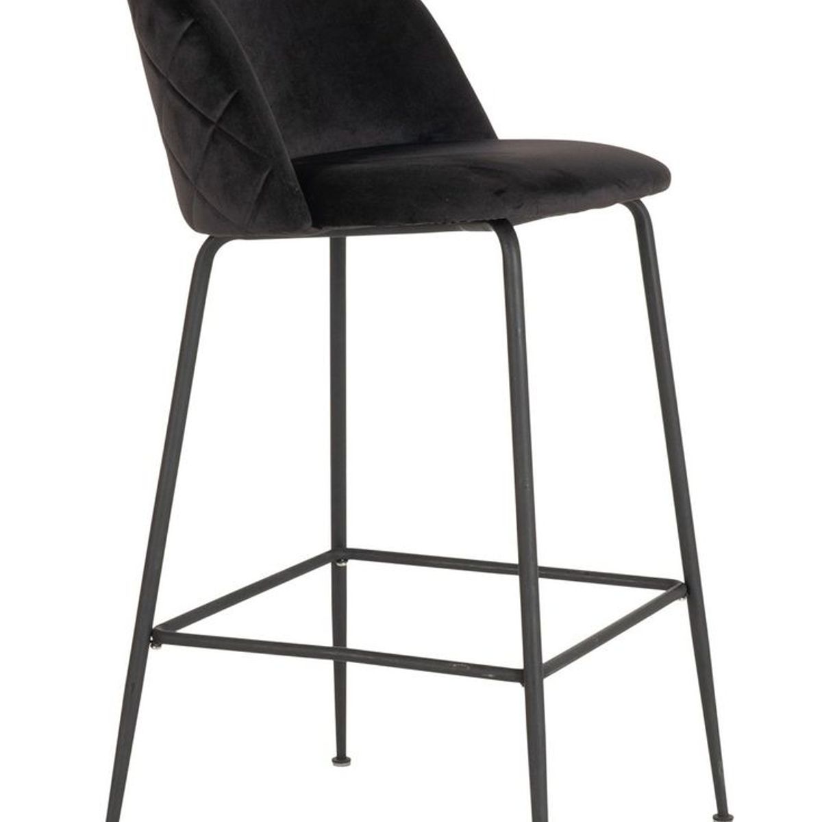 CASA DEL VALLE CHILE IMPORTACION Y DISTRIBUCION SPA - Taburete Alto en Velvet - Negro con patas negras
