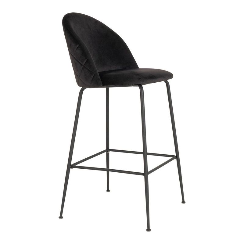 CASA DEL VALLE CHILE IMPORTACION Y DISTRIBUCION SPA - Taburete Alto en Velvet - Negro con patas negras