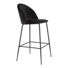CASA DEL VALLE CHILE IMPORTACION Y DISTRIBUCION SPA - Taburete Alto en Velvet - Negro con patas negras
