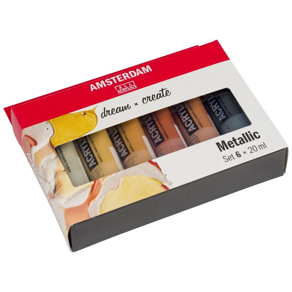AMSTERDAM - Acrílico Amsterdam Pack 6 Colores 20ml Metálicos