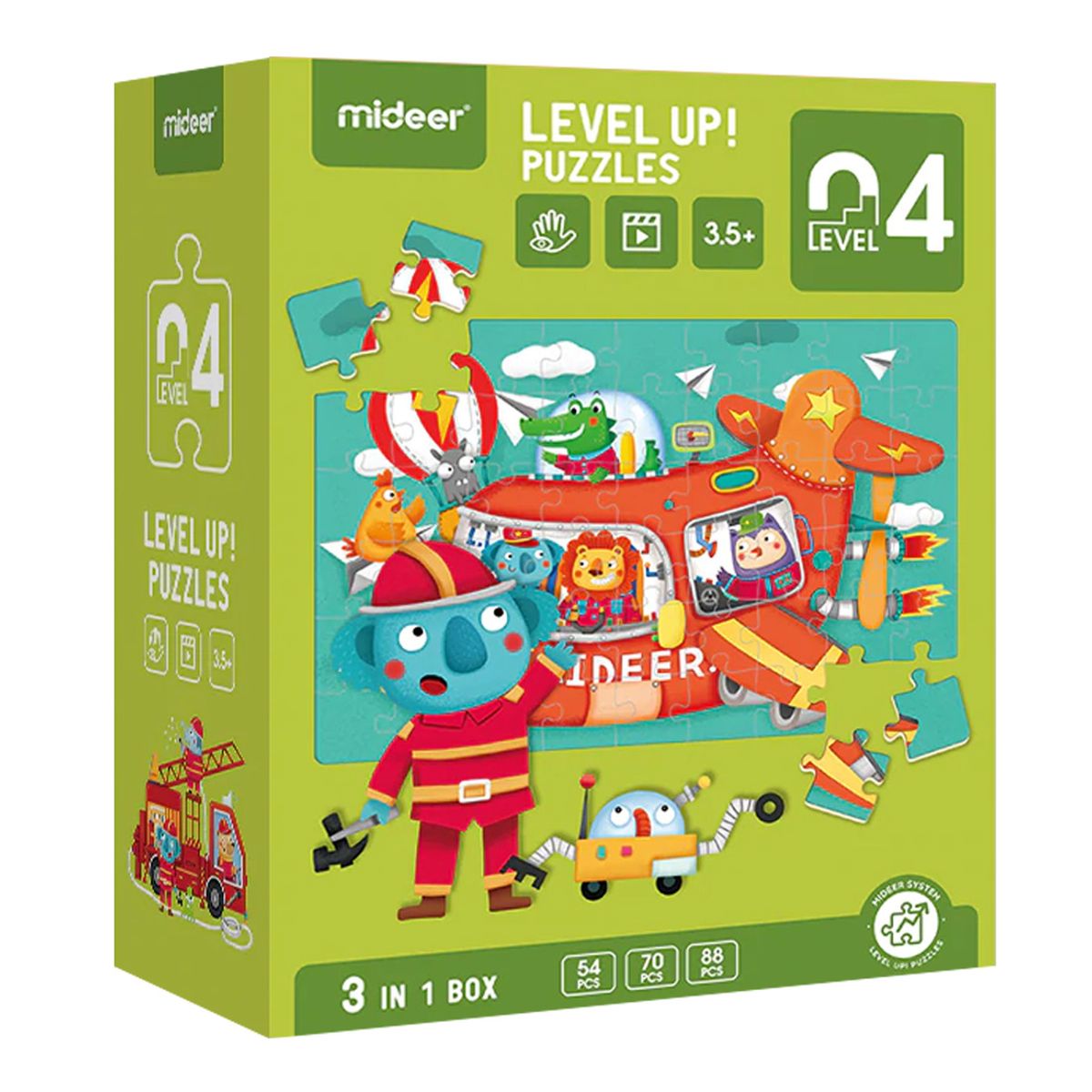 IMPORTCLICK - Puzzle Infantil 3 en 1 Nivel 4 Bomberos