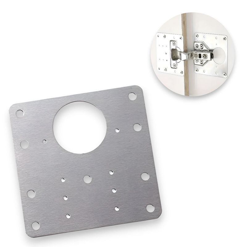 GENERICO - Placa De Reparacion Puertas Placa Bisagra Cocina Fijacion