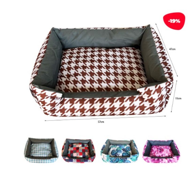 GENERICO - CAMA PARA MASCOTA CON DISEÑOS 57X47X14CM