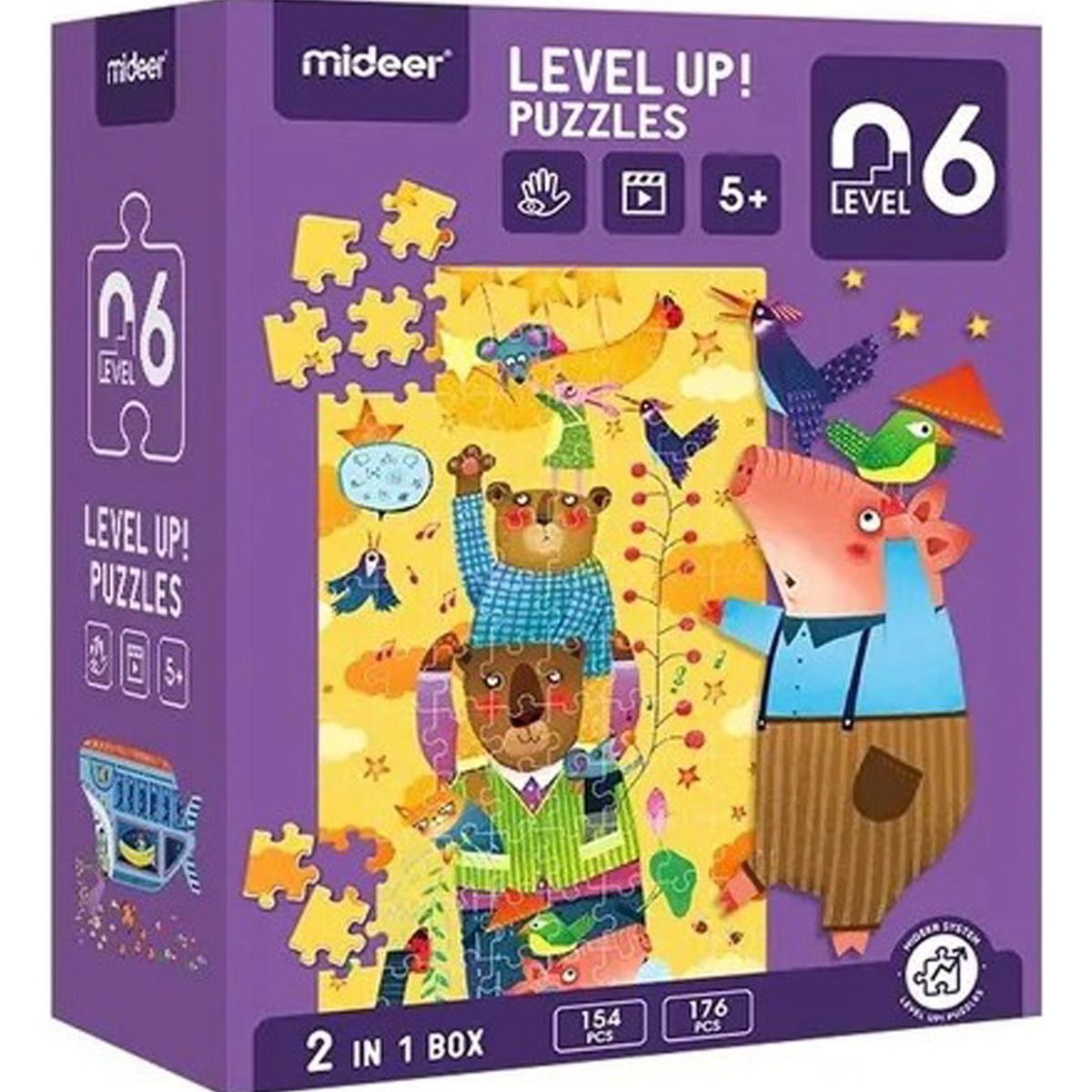 IMPORTCLICK - Puzzle Infantil 2 en 1 Nivel 6 Ositos