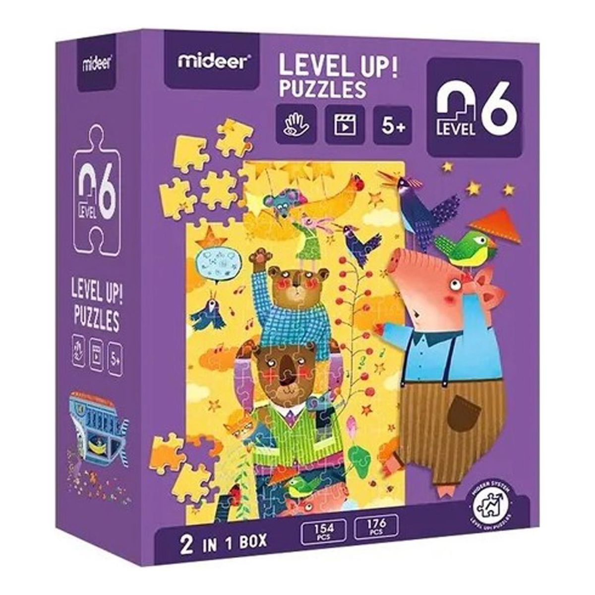 IMPORTCLICK - Puzzle Infantil 2 en 1 Nivel 6 Ositos
